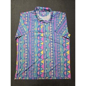 Chubbies XL Polo Shirt Colorful Pattern Short Sleeve Golf Golfing Casual Aztec